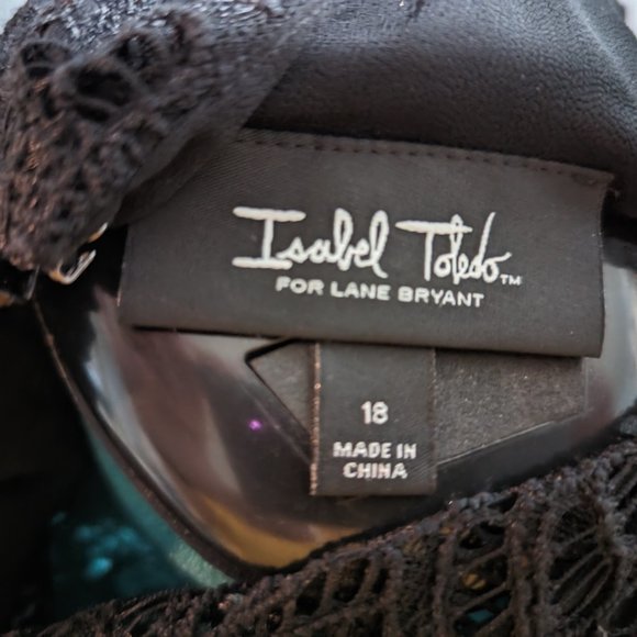 Isabel Toledo Black Lace off the shoulder cocktail dress. - Picture 3 of 5